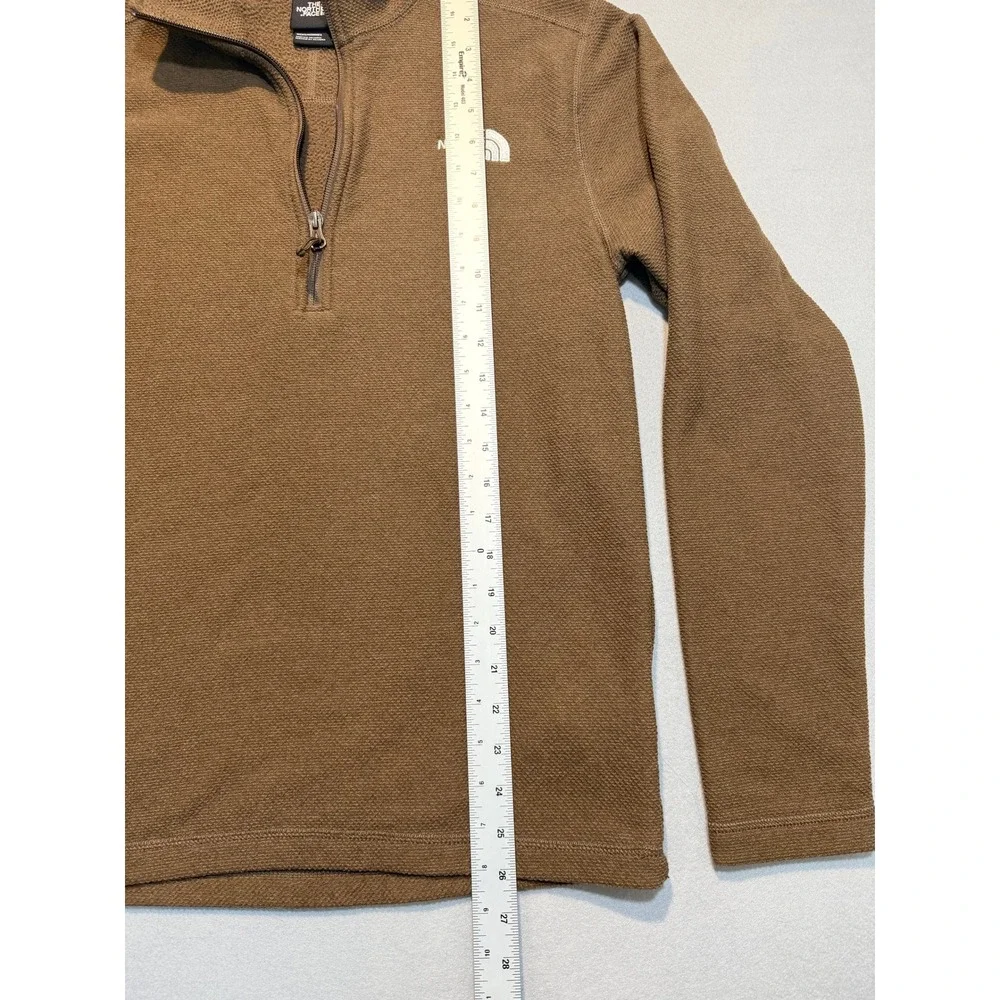 The North Face Mens Waffle Pullover Quarter Zip‎ Waffle Fleece Brown Small